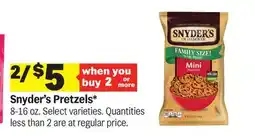 Meijer Snyder's Pretzels offer