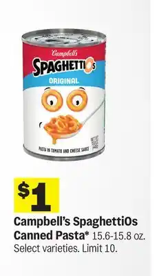 Meijer Campbell's SpaghettiOs Canned Pasta offer