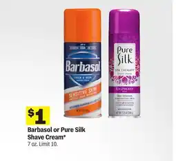 Meijer Barbasol or Pure Silk Shave Cream offer