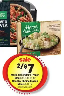 Meijer Marie Callender's Frozen Meals 11.5-14 oz. or Healthy Choice Frozen Meals 9-10 oz offer
