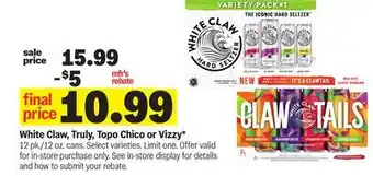 Meijer White Claw, Truly, Topo Chico or Vizzy offer