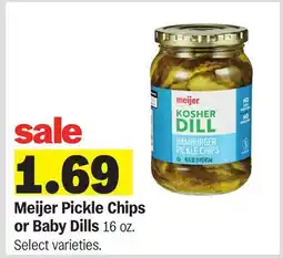 Meijer Meijer Pickle Chips or Baby Dills offer