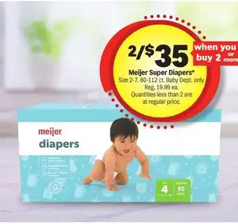 Meijer Meijer Super Diapers offer