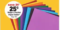 Meijer Meijer 2 Pocket Paper Folder offer