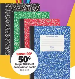 Meijer Meijer 100 Sheet Composition Book offer