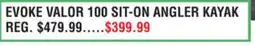 Dunham's Sports EVOKE VALOR 100 SIT-ON ANGLER KAYAK offer