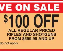 Dunham's Sports ALL REGULAR PRICED RIFLES AND SHOTGUNS offer