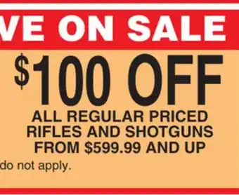 Dunham's Sports ALL REGULAR PRICED RIFLES AND SHOTGUNS offer