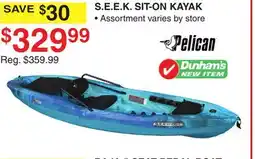 Dunham's Sports S. E. E. K. SIT-ON KAYAK offer