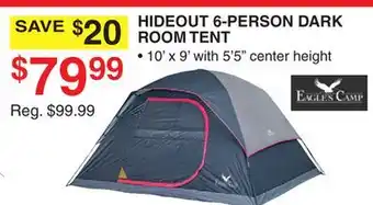 Dunham's Sports HIDEOUT 6-PERSON DARK ROOM TENT offer