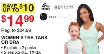 Dunham's Sports WOMEN'S TEE, TANK OR BRA offer