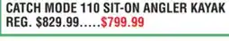 Dunham's Sports CATCH MODE 110 SIT-ON ANGLER KAYAK offer