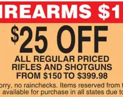 Dunham's Sports ALL REGULAR PRICED RIFLES AND SHOTGUNS offer