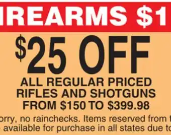 Dunham's Sports ALL REGULAR PRICED RIFLES AND SHOTGUNS offer