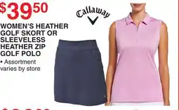 Dunham's Sports WOMEN'S HEATHER GOLF SKORT OR SLEEVELESS HEATHER ZIP GOLF POLO offer