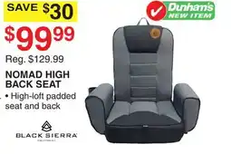 Dunham's Sports NOMAD HIGH BACK SEAT offer