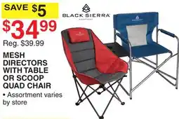 Dunham's Sports MESH DIRECTORS WITH TABLE OR SCOOP QUAD CHAIR offer