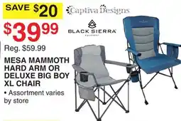 Dunham's Sports MESA MAMMOTH HARD ARM OR DELUXE BIG BOY XL CHAIR offer
