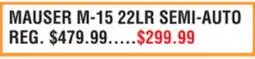 Dunham's Sports MAUSER M-15 22LR SEMI-AUTO offer