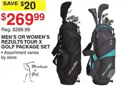 Dunham's Sports MEN'S OR WOMEN'S REZULTS TOUR X GOLF PACKAGE SET offer