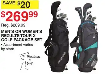 Dunham's Sports MEN'S OR WOMEN'S REZULTS TOUR X GOLF PACKAGE SET offer