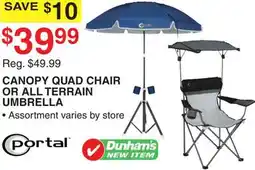 Dunham's Sports CANOPY QUAD CHAIR OR ALL TERRAIN UMBRELLA offer