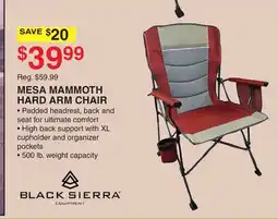 Dunham's Sports BLACK SIERRA MESA MAMMOTH HARD ARM CHAIR offer