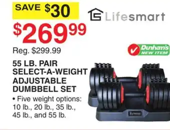 Dunham's Sports SELECT-A-WEIGHT ADJUSTABLE DUMBBELL SET offer
