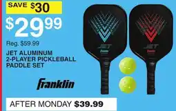 Dunham's Sports JET ALUMINUM 2-PLAYER PICKLEBALL PADDLE SET offer