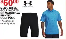 Dunham's Sports MEN'S DRIVE GOLF SHORTS OR MATCHPLAY PRINTED GOLF POLO offer