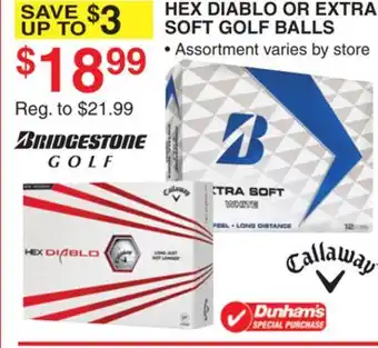 Dunham's Sports HEX DIABLO OR EXTRA SOFT GOLF BALLS offer