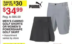 Dunham's Sports MEN'S CAMINO GOLF SHORTS OR WOMEN'S POWERSHAPE GOLF SKIRT offer