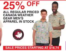 Dunham's Sports CANADA WEATHER GEAR MEN'S APPAREL IN STOCK offer