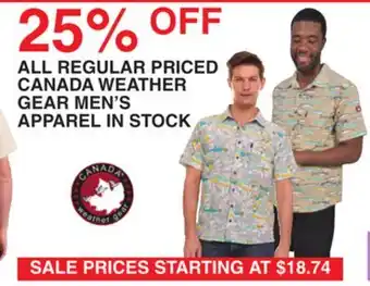 Dunham's Sports CANADA WEATHER GEAR MEN'S APPAREL IN STOCK offer