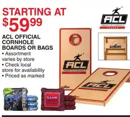 Dunham's Sports ACL OFFICIAL CORNHOLE BOARDS OR BAGS offer