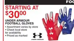 Dunham's Sports UNDER ARMOUR FOOTBALL GLOVES offer