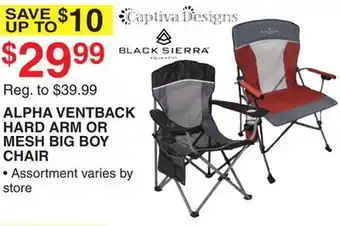 Dunham's Sports ALPHA VENTBACK HARD ARM OR MESH BIG BOY CHAIR offer