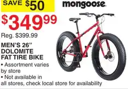 Dunham's Sports MEN'S 26 DOLOMITE FAT TIRE BIKE offer