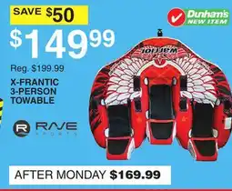 Dunham's Sports X-FRANTIC 3-PERSON TOWABLE offer