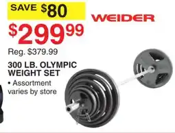 Dunham's Sports 300 LB. OLYMPIC WEIGHT SET offer
