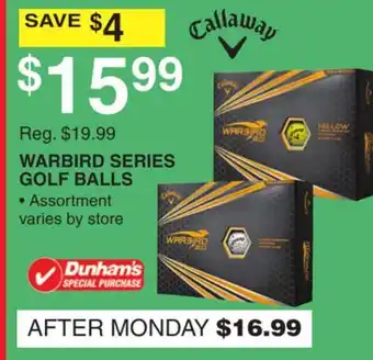 Dunham's Sports WARBIRD SERIES GOLF BALLS offer