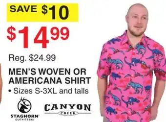 Dunham's Sports MEN'S WOVEN OR AMERICANA SHIRT offer