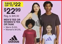 Dunham's Sports ADIDAS MEN'S TEE OR WOMEN'S TEE OR TANK offer