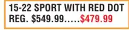 Dunham's Sports 15-22 SPORT WITH RED DOT offer