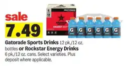 Meijer Gatorade Sports Drinks or Rockstar Energy Drinks offer
