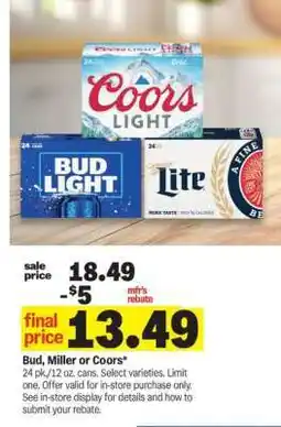 Meijer Bud, Miller or Coors offer