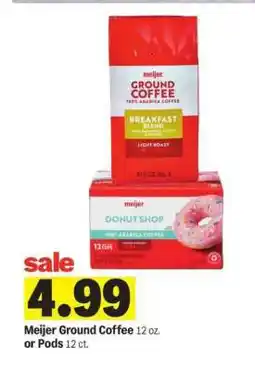 Meijer Meijer Ground Coffee or Pods offer