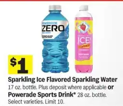 Meijer Sparkling Ice Flavored Sparkling Water or Powerade Sports Drink offer