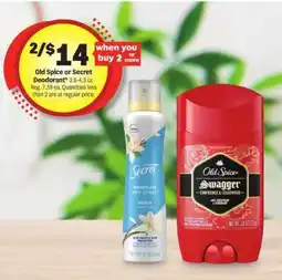 Meijer Old Spice or Secret Deodorant offer