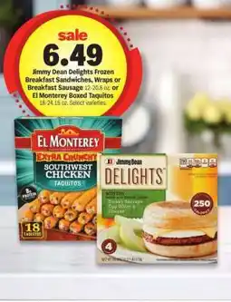 Meijer Jimmy Dean Delights & El Monterey Boxed Taquitos offer